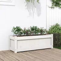 Prolenta Maison Exclusive - Bac à plantes blanc 90x31x31 cm Bois massif Pin