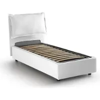 Talamo Italia Aigor - Lit simple, blanc, déhoussable Fabriqué en Italie