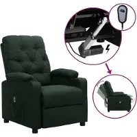 Prolenta Maison Exclusive - Fauteuil relax électrique vert foncé tissu