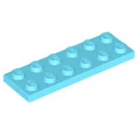 LEGO 2x6 plaque 3795 - 250 pièces bleu azur moyen