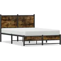 Prolenta Lit en métal design, finition chêne fumé, sans matelas, dimensions 120x190 cm