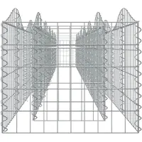 Syfax Lit surélevé à gabions arqué 600x50x50 cm Fer galvanisé