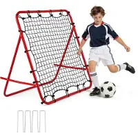 Costway Rebounder pour football, filet de rebond pliable 100 x 100 cm avec 5 angles réglables, filet de football, filet de rebond, filet de but de football