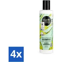 Organic - Shampooing fortifiant aux algues et à la citronnelle - Fortifiant et restructurant - 280 ml - Lot avantageux - 4 pièces
