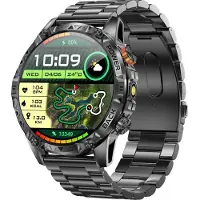 INF Montre Connectée Avancée: Longue Autonomie, IP68 Étanche, Santé Complète Noir + Noir