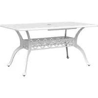 Syfax Table de jardin blanc 150x90x72 cm aluminium coulé