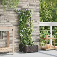 Prolenta Maison Exclusive - Pot de jardin en plastique marron, 40 x 40 x 126 cm