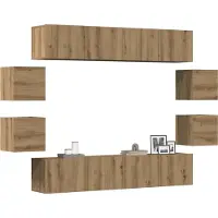 Syfax Ensemble de meuble TV mural 8 pcs chêne artisanal