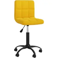 Syfax Chaise pivotante de salle à manger Jaune moutarde Velours