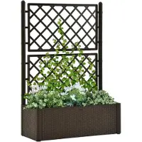 Prolenta Maison Exclusive - Potager surélevé avec treillis et système d'arrosage automatique Mokka