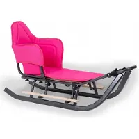 Sonstiges Luge avec dossier Luge enfant métal siège bois ; rose