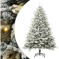 Syfax Sapin de Noël artificiel pré-éclairé Vert 180 cm PVC et PE