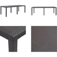 vidaXL Table de jardin Marron 220 x 90 x 72 cm Plastique Aspect rotin - Table de jardin - Table d'extérieur - Tables d'extérieur