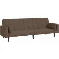 Syfax Canapé-lit à 2 places avec deux oreillers taupe tissu