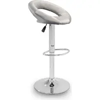 AGA Tabouret de bar gris, hauteur réglable, assisse rembourrée, dossier en forme d'anneau, MR2043