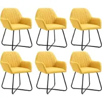 Syfax Chaises à manger lot de 6 jaune tissu