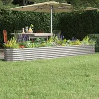 Prolenta Maison Exclusive - Lit surélevé de jardin Acier galvanisé Argenté
