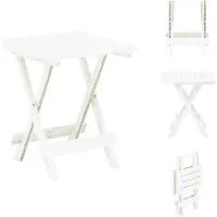vidaXL Table de jardin pliante Blanc 45x43x50 cm Plastique - Tables de jardin
