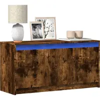 Prolenta Maison Exclusive - Meuble TV avec éclairage LED Chêne fumé 100x34x50 cm