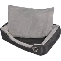 Syfax Lit pour chiens avec coussin rembourré Taille L Noir