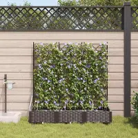 Prolenta Maison Exclusive - Lot de 3 jardinières d'extérieur, marron, 120 x 40 x 126 cm, PP