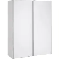 Dmora Maurice - Armoire 2 Portes, 150x200h cm Blanc Brillant, Porte-manteaux