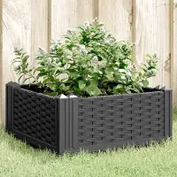 Prolenta Maison Exclusive - Jardinière avec piquets Noir 42,5x42,5x28,5 cm PP