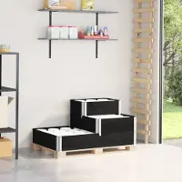Prolenta Maison Exclusive - Rehausse pour palette triple, noire, 120 x 80 cm, bois massif