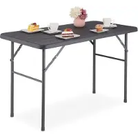 Northix Table de jardin carrée aspect bois