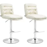 CLP 2x Damar chaise de bar - tissu, structure chromée - crème