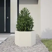 Prolenta Maison Exclusive - Bac à plantes blanc hexagonal 69x60x45 en acier