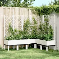 Prolenta Maison Exclusive - Bac à plantes avec treillis blanc 160x120x142 cm PP