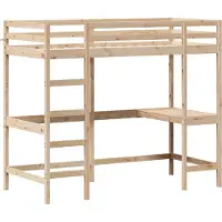 Syfax Lit superposé avec bureau 90x200 cm bois de pin massif
