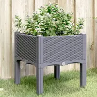 Prolenta Maison Exclusive - Jardinière sur pieds bleu gris 40x40x42 cm PP