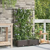 Prolenta Maison Exclusive - Lot de 2 pots de jardin, couleur marron, dimensions 80 x 40 x 126 cm, en plastique PP