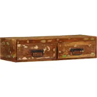 Syfax Meuble TV mural 80x30x19 cm bois massif de récupération