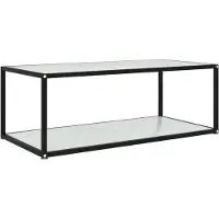 Syfax Table basse Blanc 100x50x35 cm Verre trempé