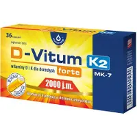 Oleofarm D-Vitum forte vitamine D et K pour adultes D3 2000 UI naturelle K2 MK-7 75 mcg 36 gélules
