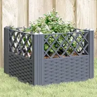 Prolenta Maison Exclusive - Jardinière avec piquets bleu gris 43,5x43,5x43,5 cm PP