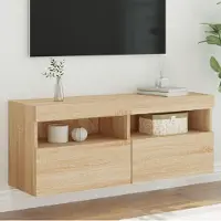 Prolenta Maison Exclusive - Meuble TV avec éclairage LED, chêne Sonoma, 100 x 30 x 40 cm