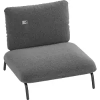 Costway Fauteuil lounge, chaise rembourrée avec assise large & profonde, fauteuil de relaxation jusqu'à 250 kg, fauteuil pour salon, chambre, bureau, 92x97x82 cm, Gris