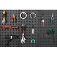 Vevor Panneaux perforés métalliques 3 panneaux 24" x 12" Organisateur mural pour outils de garage