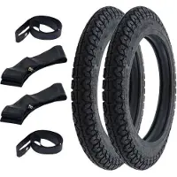 Kenda 2x Pneus K 273 3.50-16 (3 1/2 x 16) 52P TT + chambre à air + fond de jante