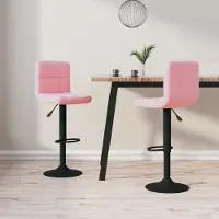 Prolenta Maison Exclusive - Lot de 2 tabourets de bar en velours rose