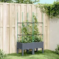 Prolenta Maison Exclusive - Bac à plantes avec treillis bleu-gris 80x40x142,5 cm PP