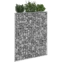 Syfax Lit surélevé à gabion en trapèze Acier galvanisé 80x20x100 cm