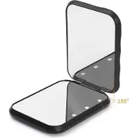 INF Miroir de Maquillage LED Portable avec Grossissement 3x et Lumière Annulaire Le noir