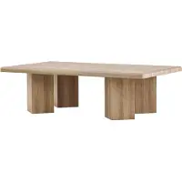 Furnlux Classic FURNLUX Table basse Lillehammer Oak 80cm / Hauptfarbe : Beige / Dimensions : 80 x 140 x 40 cm