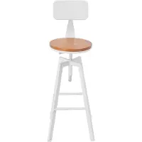 StarTech.com Lot de 2 tabourets de bar - Réglable en hauteur avec dossier - Assise Ø 30 cm - Hauteur 63-83 cm - Pied 33×33 cm - Sans accoudoirs - Montage nécessaire - Blanc de riz