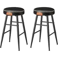 Vasagle Collection EKHO Tabouret de bar, lot de 2, chaise de cuisine, assise haute, enPolyuréthaneavec coutures, hauteur d'assise 63 cm, pour cuisine, bar d'immeuble, montage facile